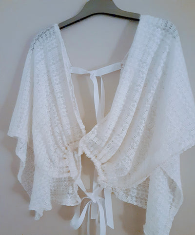 Boho Bellpants in Crochet look with flattering Angelwing Top - AkitaArigatosonFashion