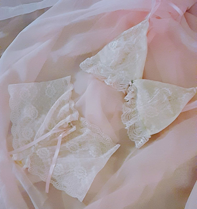 Mesmerizing Couture Lingerie Set in a breeze of blush lace - AkitaArigatosonFashion