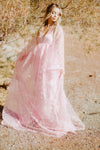 Pink Lace Bohowedding dream dress, designer costum made, Maternity photodress